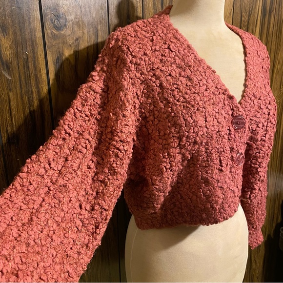 Forever 21 Rose Pink Popcorn Knit Cardigan Sweater - Picture 5 of 10